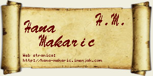 Hana Makarić vizit kartica